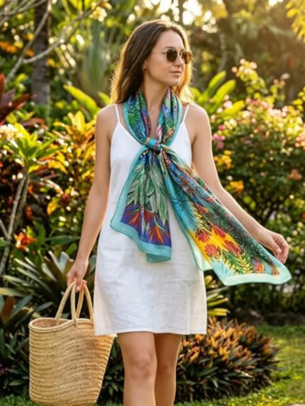 100% Mulberry Silk Scarf, Lightweight Large Shawl Wraps for Women
